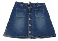 Modrá tepláková rifľová prepínaci sukňa H&M