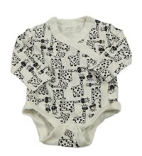 Bielo-čierne zavinovací body so žirafami 