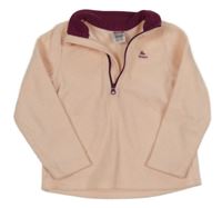 Světlebroskvová fleecová funkčná mikina s logom Quechua