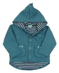 Modrozelená melírovaná prepínaci podšitá mikina s kapucňou s ostny Lilly+Sid