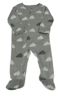 Šedý fleecový overal s obláčky F&F