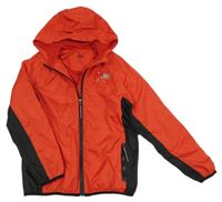 Červeno-čierna šušťáková funkčná jarná bunda s planetou a kapucňou crivit