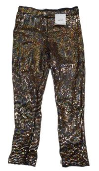 Nové - černo-zlaté flitrové legíny Next