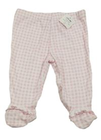 Nové - růžovo-bílé kostkované polodupky s volánikmi Little Me