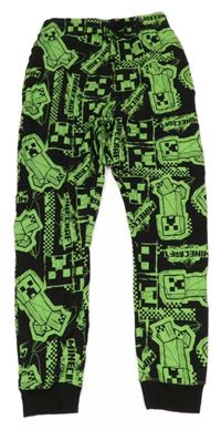 Černo-zelené tepláky s Minecraft