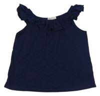 Tmavomodrý top s volánikom H&M