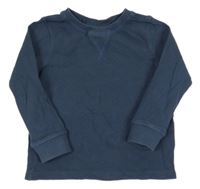 Tmavomodré žebrované mikinotriko Next