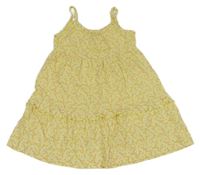 Žlté letné šaty s kvietkami Kids