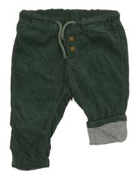 Khaki manšestrové podšité kalhoty H&M