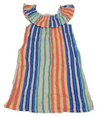 Farebné pruhované šaty s volánikom H&M