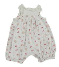 Bílé laclové kraťasy s obrázky a volánky s madeirou Next