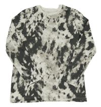 Bílo-šedo-černé batikované triko PRIMARK