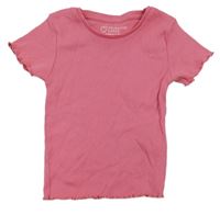 Ružové rebrované crop tričko PRIMARK