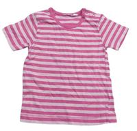 Ružovo-svetloružové pruhované tričko