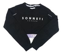 Čierne crop tričko s logom Sonneti