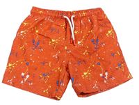 Červené skvrnité plážové kraťasy Primark