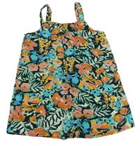 Zeleno-farebný kvetovaný kraťasový overal Primark