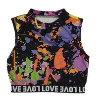 Čierno-farebný skvrnitý crop top Shein