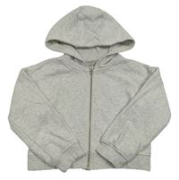Svetlosivá melírovaná prepínaci crop mikina s kapucňou zn. Matalan