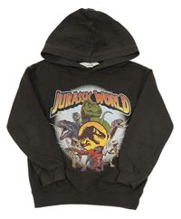 Antracitová mikina s dinosaurami a kapucí - Jurský svět H&M
