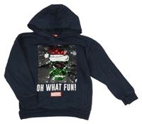 Tmavomodrá mikina s Avengers z překlápěcích flitrů s kapucňou Primark