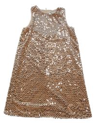 Ružové sametovo/flitrové šaty H&M