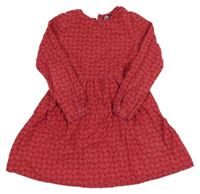 Malinové vzorované manšestrové šaty Okaidi