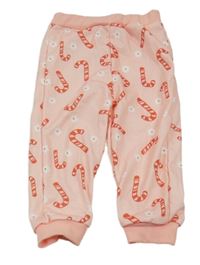 Ružové kvetované tepláky s hůlkami