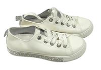 Bílé koženkové tenisky s kamínky vel. 36