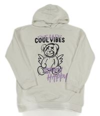 Bílá mikina s medvědem a kapucí C&A
