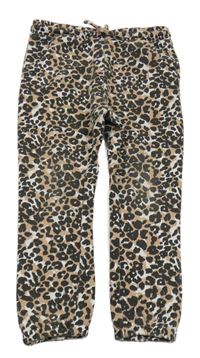 Hnědo-černo-bílé tepláky s leopardím vzorem Matalan