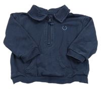 Tmavomodrá mikina s golierikom Tu