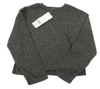 Nové - Tmavosivý crop sveter s kamienkami F&F