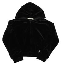 Čierna zamatová prepínaci mikina s kapucňou H&M