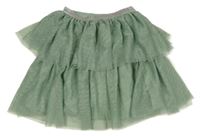 Zelená trblietavá tylová vrstvená sukňa H&M