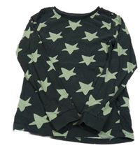 Čierne pyžamové tričko s hviezdami Tu