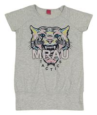 Sivé melírované tričko s tigrom