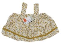 Nové - Smotanový kvetovaný crop top Primark