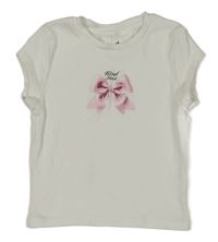 Biele rebrované crop tričko s mašlou H&M