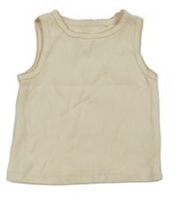 Béžový rebrovaný crop top Next