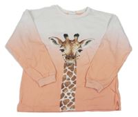 Bielo-marhuľová ombré mikina s žirafou s flitrami H&M