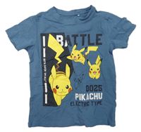 Modré tričko s Pikachu a nápisom Name it