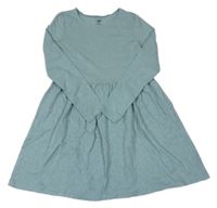 Zeleno-strieborné pruhované bavlnené šaty H&M