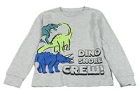 Šedé melírované pyžamové triko s dinosaury V by Very