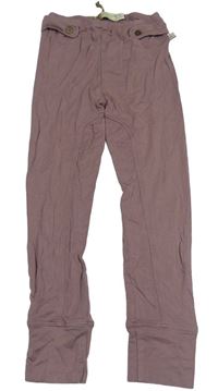 Starorůžové legíny s knoflíky 
