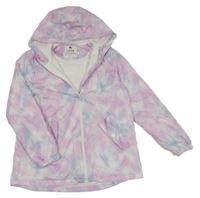 Růžovo-bílo-lila šušťáková jarná bunda s kapucňou zn. F&F
