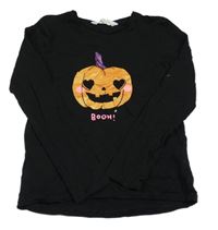 Černé triko s dýní H&M