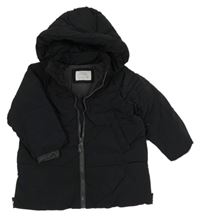 Čierna šušťáková zimná bunda s kapucňou Zara