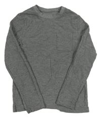 Tmavosivé rebrované tričko s vreckom