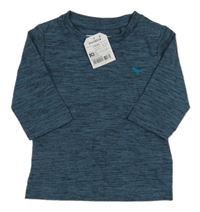 Nové - tmavomodro-černé melírované triko s výšivkou Next